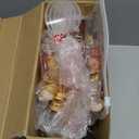 50 Set Mini Liquor Bottles Christmas Party Favors for Guests Xmas Mini Plastic Bottle 1.8oz/50ml Shot Bottles with Gold Screw Caps Funnels Xmas Tags and Ropes for Christmas Party Decorations