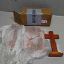 Bucherry 4 Pack 7.87 Inch Wood Crosses with Stand, Wooden Crosses Easter Cross Tabletop Decor Religious Christian Gift Baptism Centerpiece for Table Craft Wedding Church Sunday First Communion (Brown)