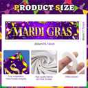 4 x Mardi Gras Banner 78x17 Inch Mardi Gras Decorations Purple Gold Party Hanging Banner Sign for Carnival Party Indoor Outside Decor