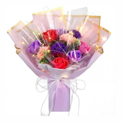 Thiccywoov Graduation Flower Bouquet Kit, 2026 DIY Artificial Flower Bouquets, Roses Bouquet for Wife, Mom, Grandma and Girlfriend, Anniversary and Birthday Present for Women
