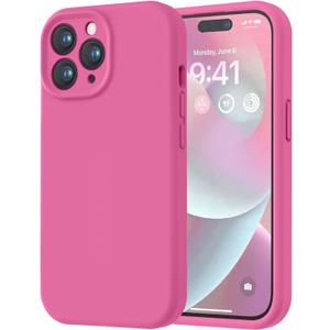 LOVE 3000 Designed for iPhone 14 Pro Case, Premium Silicone with [Soft Anti-Scratch Microfiber Lining] Shockproof Protective Phone Case for Men Women Girls 6.1", Pitaya