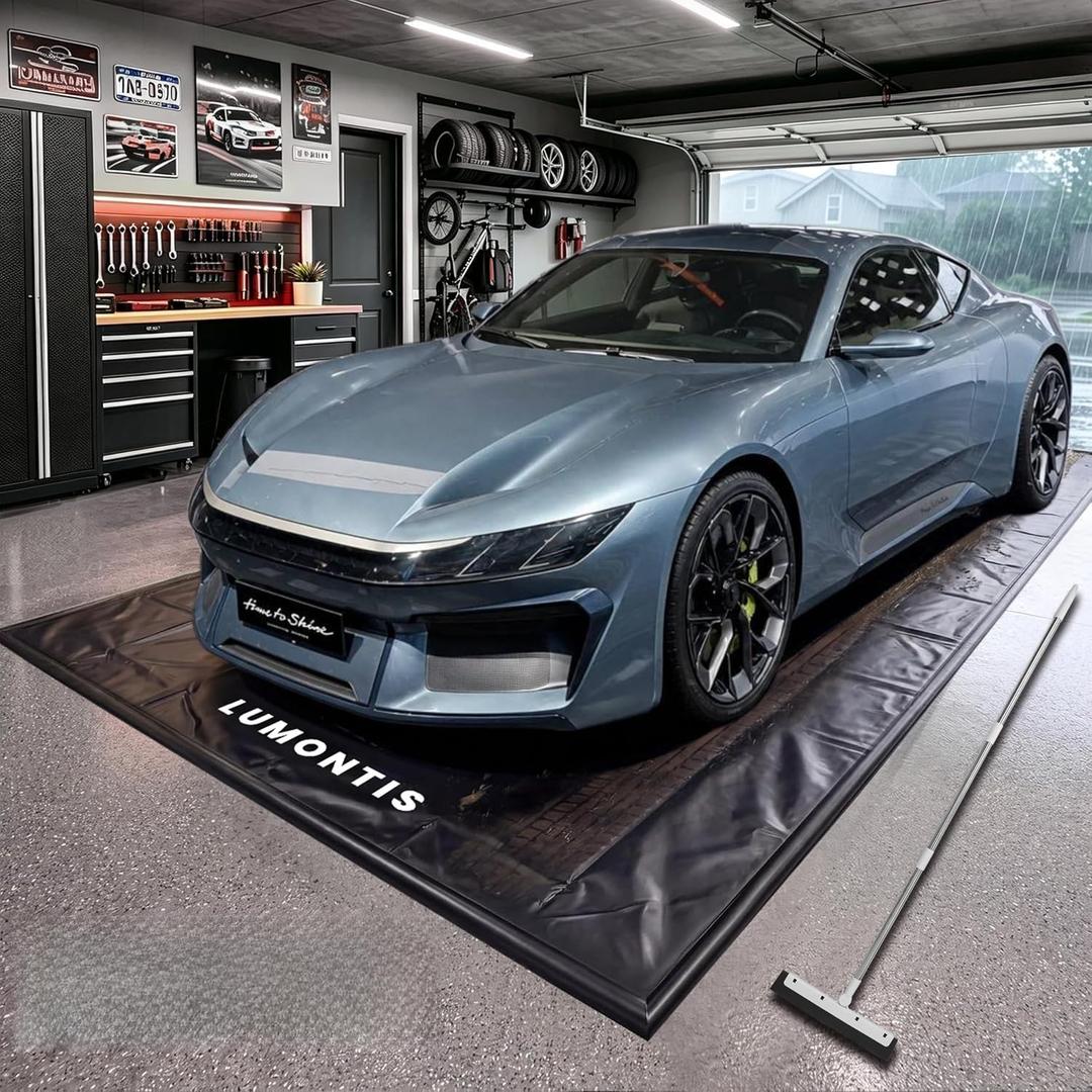 Garage Floor Mat 8'6" x 22', Heavy-Duty PVC Parking Mats for Car