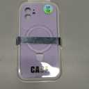 Magnetic Stand for iPhone 12, Liquid Silicone, [Compatible with MagSafe][Built-in Kickstand&Ring Holder] Anti-Scratch Soft Microfiber Lining, Light Purple