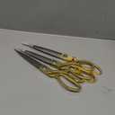 Amylove 3 Pcs Ribbon Cutting Scissors Metal Heavy Duty Stainless Steel Fabric Tailor for Ceremony Events Inaugurations Dressmaking Sewing Plastic Cardboard, 10.43 x 2.76 Inch (Style1,Gold)