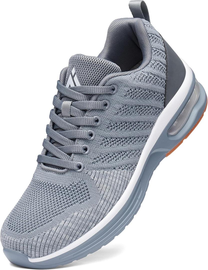 Mishansha Running Shoes for Men Sneakers Air Cushion Walking Shoes Comfortable Tennis Shoes Breathable Trail Running Shoes US Men 7.5-15 (Grey)