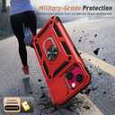 Goton for iPhone 14 Plus Case with Screen Protector - Slide Camera Cover Phone Case with Ring Stand, Heavy Duty Military Grade Shockproof Rugged Bumper for iPhone 14 Plus Accessories Red