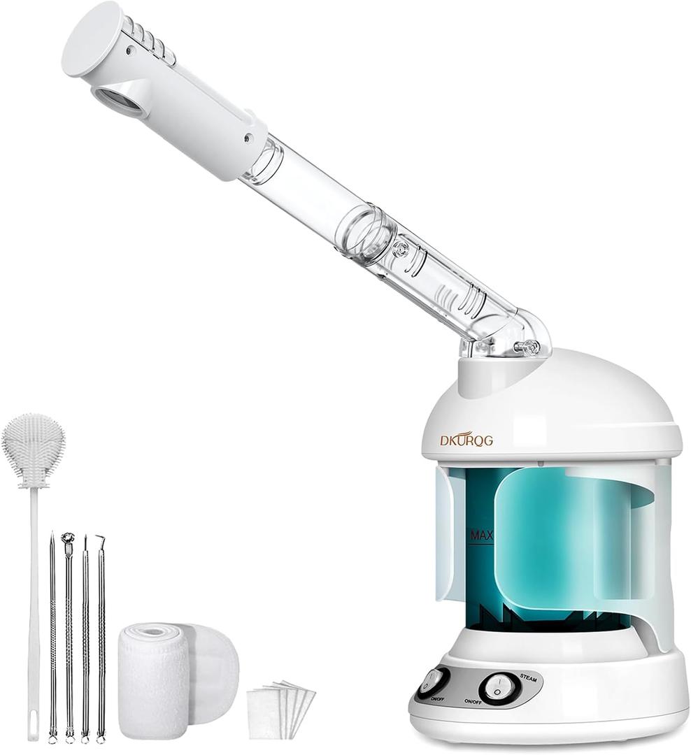 Facial Steamer, Nano Ionic Face Steamer for Facial Deep Cleaning Portable Ozone Steamer with Extendable 360 Rotating Arm, Humidifier for Home Salon Spa or Personal Care (Blue)