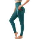 Yoga Pants with Pockets for Women Leggings with Pockets High Waisted Tummy Control Non SeeThrough Workout Pants, Pine Green, Size: S