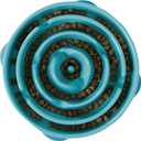 Outward Hound Fun Feeder Slo Bowl – Large 4‑Cup Capacity, Slow Feeding, Medium to Large Dogs, Non‑Slip, Turquoise, Drop Pattern