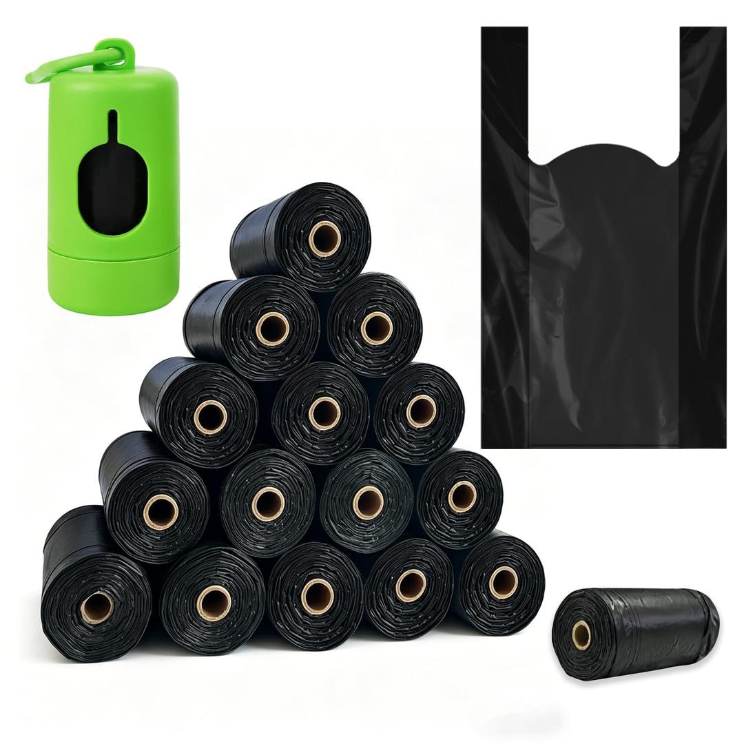 Dog Poop Bags with Handles - 240 Count, Extra Thick & Leakproof, lavender scented | Includes FREE Dog Poop Bag Dispenser for Easy Cleanup