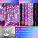 HXWEIYE 300LED Fairy Curtain Lights, 9.8x9.8Ft USB Plug-in 8 Modes Christmas String Hanging Lights with Remote for Bedroom Backdrop Wedding Indoor Wall Decor, Multicolor, Standard 1 Pack
