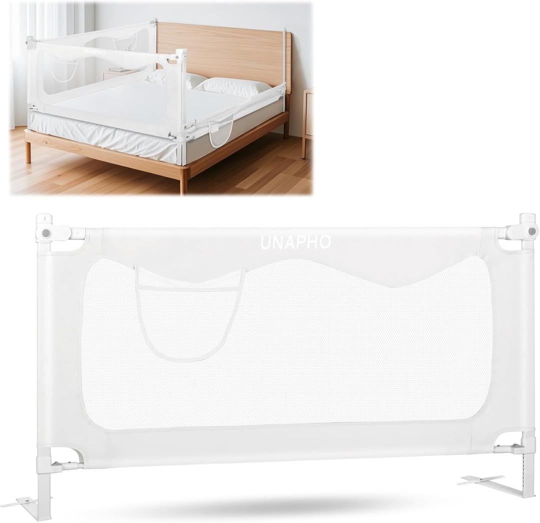 Upgrade Bed Rail for Toddlers,Baby Bed Rails Guard for Queen, King, Full and Twin Bed, Adjustable Bed Side Safety Rails for Kids (White, 59 inch)