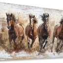 tigeridge Horses Canvas Wall Art - Brown Horse Pictures Animal Wall Decor Running Horses Painting Prints Artwork for Living Room Bedroom Home Office Wall Decorations 20" x 40"
