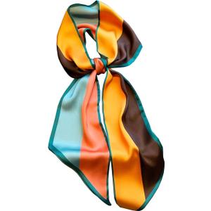 Head Scarf Hair Neck Scarves For Women Purse Bag Scarfs For Handbags Silky Long Thin Satin Headscarf Fashion (B33-maple Leaf(5.9 X 59inch)