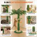 53" Extra Tall Cat Scratching Post for Large Cats, Heavy Duty Vertical Scratcher with Natural Sisal Rope, Stable Climbing Pole with Hanging Ball for Full Body Stretching