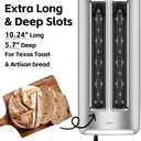4 Slice Toaster, CUSIMAX Extra-Long Slots for Artisan Bread, Quick Glance Function, 9 Shade Settings, Bagel/Defrost/Cancel Functions, Removable Crumb Tray, Cool-Touch Stainless Steel Body