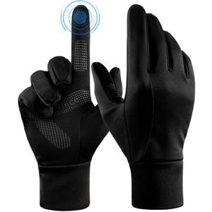 FanVince Thermal Gloves Touchscreen Winter Insulated Glove - Windproof Water Resistant for Running Cycling Driving Outdoor Hiking in Cold Weather for Men and Women Riding (Black,Medium)