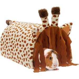 Guinea Pig Tunnel House - Small Animal Hideout Tube Cage House for Hamster Rat Mice Parrot Chinchilla Hedgehog Flying Squirrel - Playing Sleeping Resting Fleece Warm Bed Plush Nest Habitats (Multi-colored)