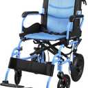 Lightweight Transport Wheelchair for Adults, Versatile Transport Wheel Chair, Supports 300 lbs, Self-Braking, Foldable & Portable, for Seniors, Elderly and Disabled