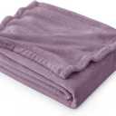 Bedsure GentleSoft Fleece Blankets Twin Size Fog Purple - 300GSM Lightweight Plush Fuzzy Cozy Soft Blanket for Bed, Sofa, Couch, Travel, Camping, 60x80 inches