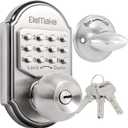 Keyless Entry Keypad Deadbolt Door Lock 304 Stainless Steel 100% Mechanical - No Risk of Low Power (Silver)