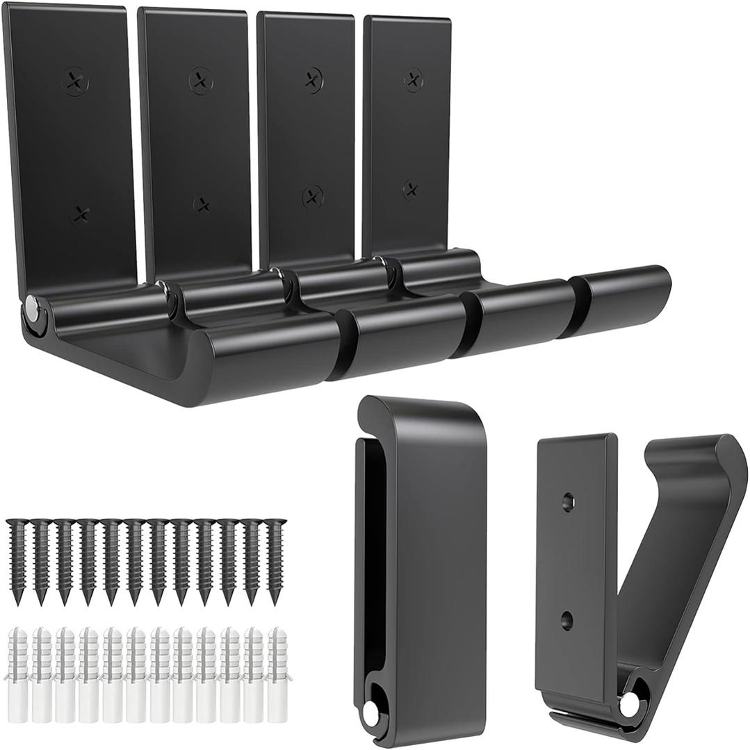 6Pcs 3'' Folding Coat Hooks Black Foldable Hooks Aluminum Alloy Wall Hooks Headphones Holder Wall Mounted with 12pcs Screws Set for Hanging Coats, Bags, Hat, Towel, Keys