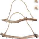 Qenk 2Pcs 15 Inch Natural Driftwood Decorative Branches Farmhouse Home Wall Hanging Decor Hanging Jewelry Organizers with 5 Hooks