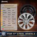 17 Inch Universal Hubcaps, Silver Wheel Covers, Set of 4