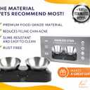 Cat Food Bowl - KATSUPREME Cat Bowls for Indoor Cats | Set of 2 Stainless Steel Bowl, Tilted Bowls Elevated Anti Vomiting, Non-Slip Base, Ant Proof Food & Water.