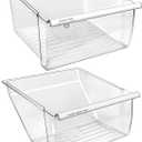 [2 Pack] Upgraded 2188656 Fridge Crisper Drawer UPPER Humidity Control Drawer & 2188664 Crisper Bin LOWER Refrigerator Drawer Replacement For Kenmore Whirlpool Fridge Drawer Parts WRS325FDAM04 Drawer