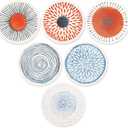 AD Set of 6 Coasters for Drinks Absorbing Round Ceramic Stone Coaster with Cork Base Tabletop Protection Mat for Mugs and Cups,Office,Kitchen (Colorful Series)