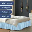 Wrap Around Dust Ruffle Bed Skirt - Light Blue - Twin/Twin XL Size Beds with 12 Inch Drop - Elastic Strap - Adjustable Pleated Bedskirt with Brushed Fabric and Wrinkle Free - Women, Men, Kids & Teens