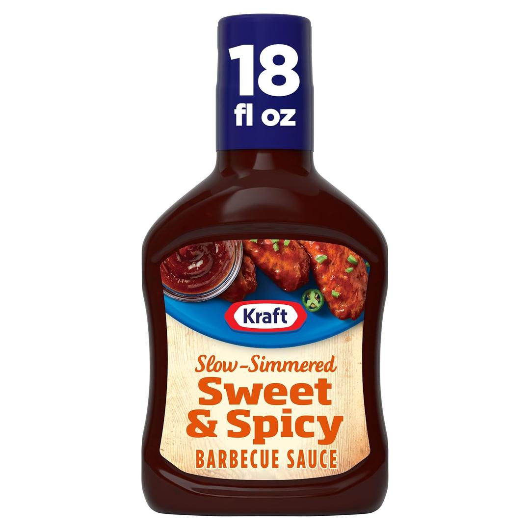 Kraft Sweet & Spicy Slow-Simmered Barbecue Sauce, 18 oz Bottle (1.13 Pound (Pack of 1))
