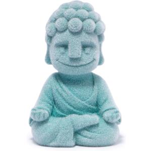 2 x Hodao Calming Yoga Buddha Statue - Meditation Desk Decor for Office Table, Zen Home Room Table Sculpture Decoration, Mindfulness Gifts for Yoga Lovers, Serene Shelf & Bookshelf Accent (Blue-2)