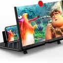 20" Screen Magnifier for Cell Phone, Mobile Phone 3D HD Magnifying Projector Screen Enlarger for Movies, Videos and Gaming, Foldable Phone Stand with Screen Amplifier,Compatible with All Phones