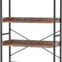 HCHQHS 4 Tier Bookshelf, Adjustable Industrial Bookcase, Vertical Tall Book Shelf, Wood and Black Metal Open Bookshelves for Home Office, Living Room, Bedroom