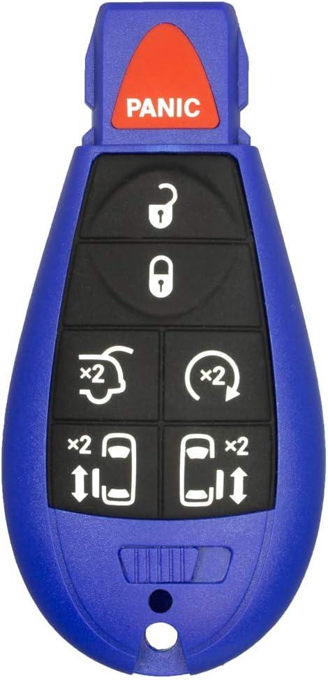 1 New Blue Keyless Entry 7 Buttons Remote Start Car Key Fob Fobik M3N5WY783X, IYZ-C01C for Town Country Dodge Grand Caravan Volkswagen Routan
