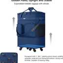 Hanke Expandable Collapsible Luggage with Wheels Suitcase Luggage Rolling Travel Bag Duffel Bag for Men Women Lightweight Suitcase Large Capacity with Spinner Wheel (Blue), Expandable Foldable