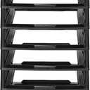 6-Tier Rolling Storage Cart with Organizer Top,Large Capacity Craft Organizer for Scrapbooking Supplies, Toys & Office Essentials,Mobile Utility Cart with Locking Wheels,Black