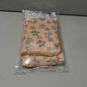 1 Pack 3 Blankets Super Soft Fluffy Premium Fleece Pet Blanket Flannel Paw Printed Throw for Dog Puppy Cat (Small 23x16'', Brown, Pink, White)