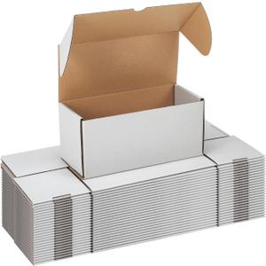 WIFTREY 25 Pack 9x4x4 Small Shipping Box, White Corrugated Cardboard Boxes 9 x 4 x 4 for Packaging Small Business, Mailing, Shipping