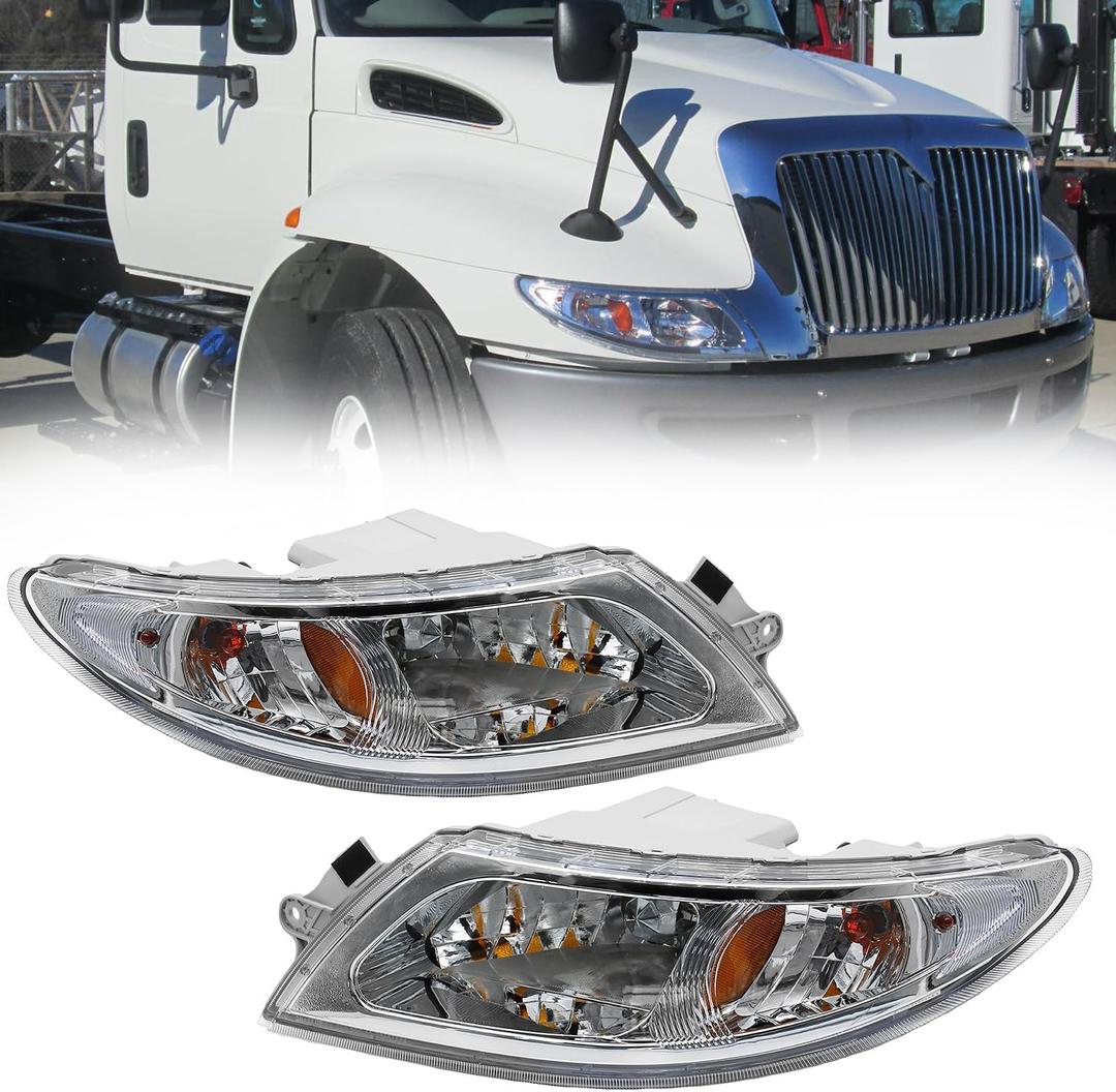aostirmotor Headlights Assembly Fit for International 4300(2002-2018),Pair Driver (Left Side) and Passenger (Right Side)