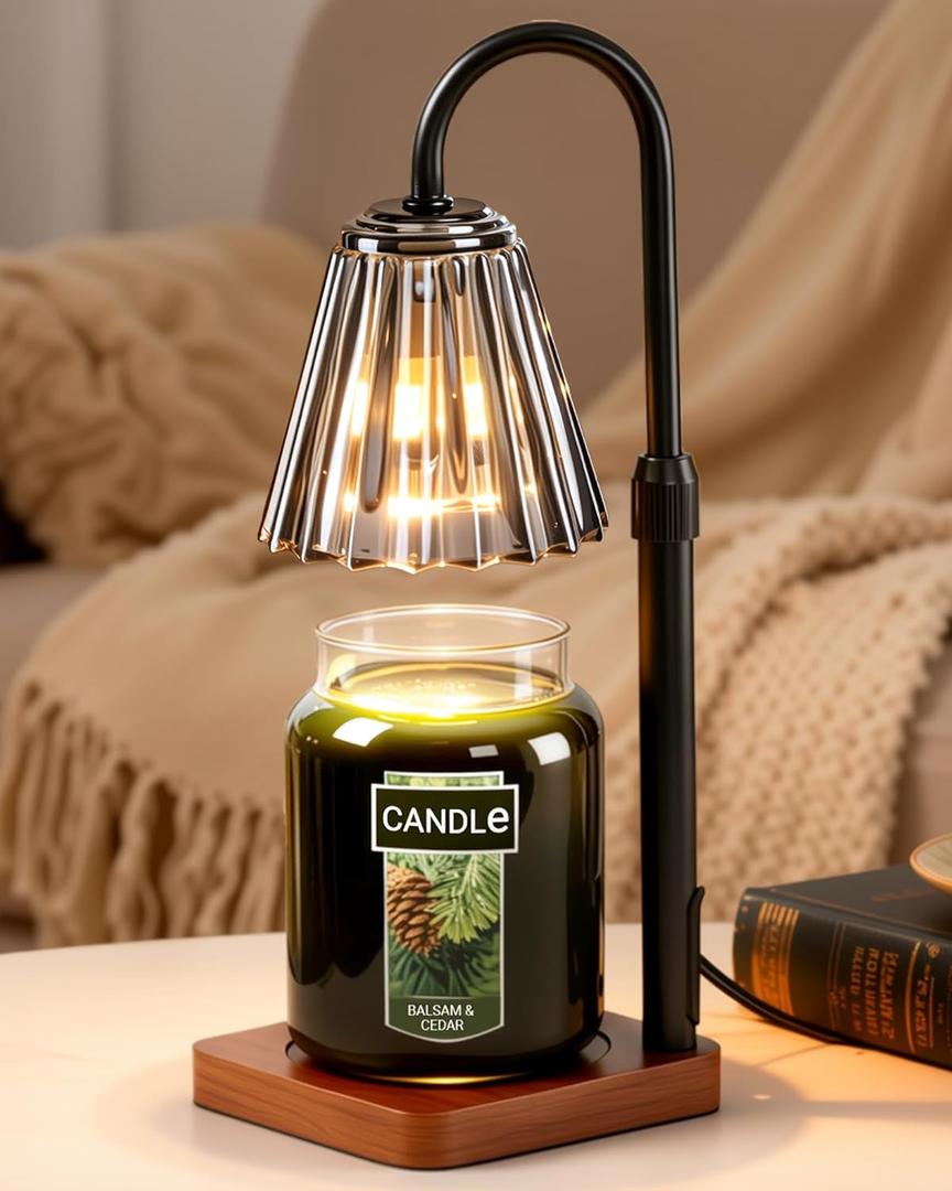 Marycele Black Candle Warmer Lamp with Timer Dimmer Adjustable Height for Yankee Candles, Valentines Day Gifts for Him Birthday Gifts for Women Mom Sister, Wax Candle Lamp Warmer Farmhouse Home Decor