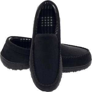 Mens Slippers Moccasins for Men Breathable Memory Foam House Shoes Indoor Outdoor, Size 9
