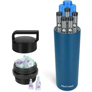 Insulin Cooler Travel Case TSA Approved, 60H 3-6 Pens Diabetes Care Medicine Travel Cooler, Refrigerated Medicine Case with Ice Packs, Medication Organizer for Diabetic Supplies Carrying (Blue)