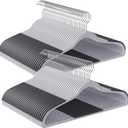SONGMICS Clothes Hangers, Pack of 60 Plastic Coat Hangers, Space-Saving, Light Gray and Dark Gray UCRP0050G01
