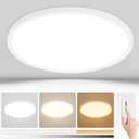 Modern 16'' Led Ceiling Light Fixture, 0.67 Inch Ultra Thin Flush Mount, Dimmable & 3000K/4500K/6000K Selectable, 28W 2800LM, White, for Bedroom, Kitchen, Dining Room, Living Room, Home Office