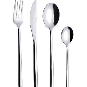 ANNOVA 24 Piece Silverware Set, Service for 6, Premium Forged Stainless Steel Tableware Kitchen Flatware Set Utensils, Includes Dinner Knives, Forks, Spoons, & Dessert Spoons