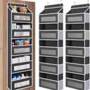 JARLINK 2 Pack Over The Door Organizer Storage, 5 Shelf Hanging Door Organizer with 5 Large Capacity Pockets, Anti Tilt 44 lb Load Behind Door Storage for Bedroom, Bathroom, Pantry, Nursery, (Black)