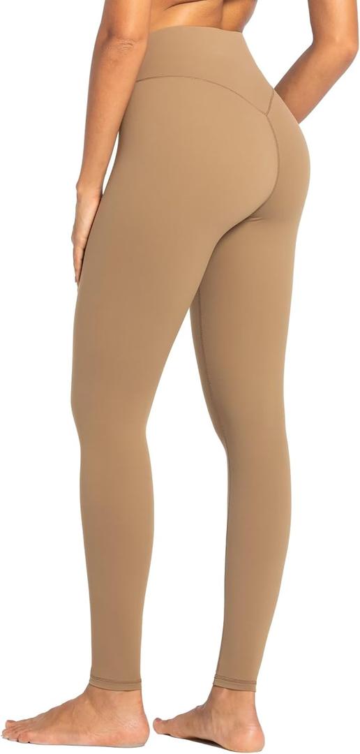 Sunzel Nunaked Workout Leggings for Women, Tummy Control Compression Workout Gym Yoga Pants, No Front Seam & High Waist (Medium, Coca Mocha)
